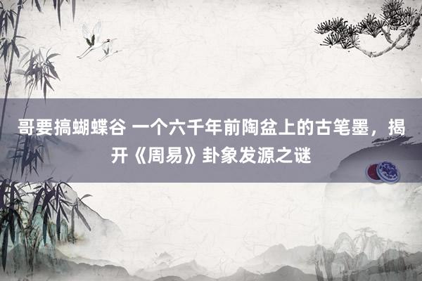 哥要搞蝴蝶谷 一个六千年前陶盆上的古笔墨，揭开《周易》卦象发源之谜