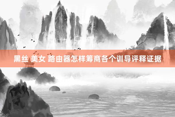 黑丝 美女 路由器怎样筹商各个训导评释证据